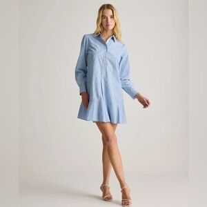 NWT Quince 100% Organic Cotton Drop Waist Shirt Dress in Tribeca Stripe